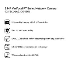 2MP Varifocal PT Bullet Network Camera | DS-2CD1A23G0-IZU