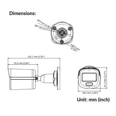 5MP (3K) ColorVu Audio Fixed Mini Bullet Camera | DS-2CE10KF0T-FS