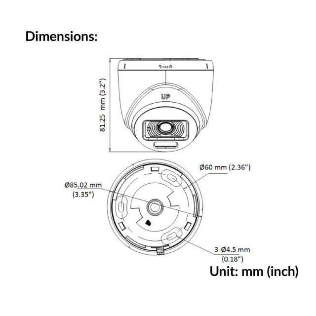 2MP ColorVu Indoor Audio Fixed Turret Camera  | DS-2CE70DF3T-PFS