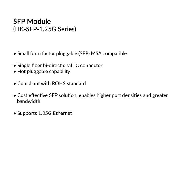 SFP Module | HK-SFP-1.25G Series