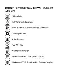 Battery-Powered Pan & Tilt Wi-Fi Camera | CB8 (2K)