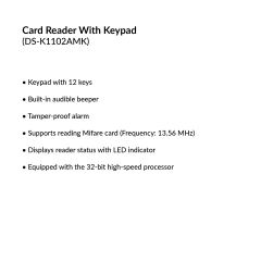 Card Reader With Keypad | DS-K1102AMK