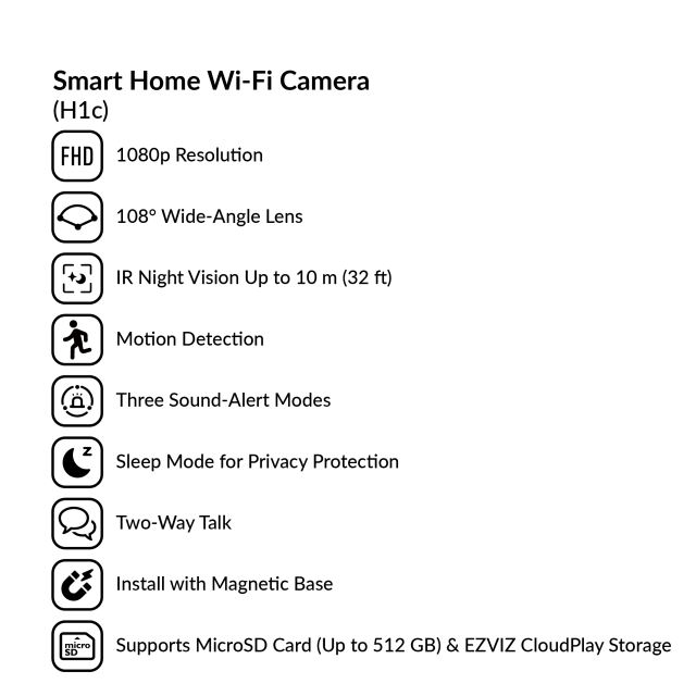 Smart Home Wi-Fi Camera | H1c