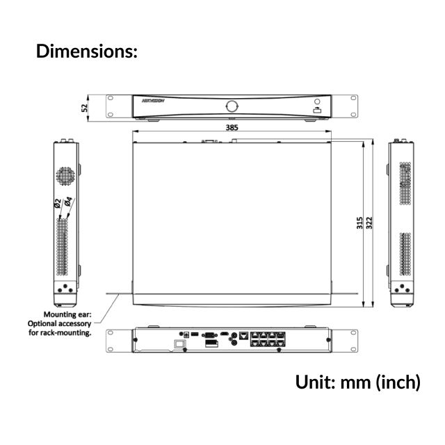 8-ch PoE 1U K Series AcuSense 4K NVR | DS-7608NXI-K2/8P