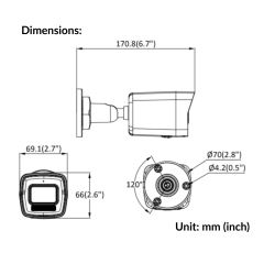 6MP Smart Hybrid Light Fixed Bullet Network Camera | DS-2CD1063G2-LIU