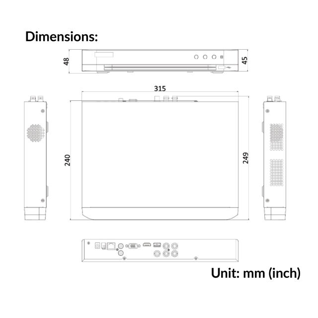 4-ch 5MP 1U H.265 AcuSense DVR | iDS-7204HUHI-M1/S