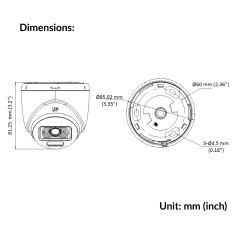 3K ColorVu Indoor Audio Fixed Turret Camera | DS-2CE70KF0T-PFS