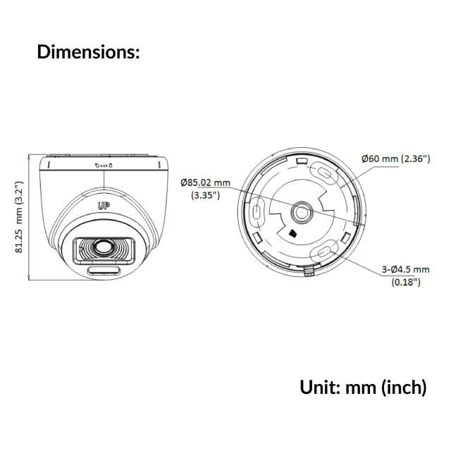 3K ColorVu Indoor Audio Fixed Turret Camera | DS-2CE70KF0T-PFS