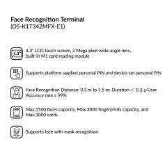 Face Recognition Terminal | DS-K1T342MFX-E1