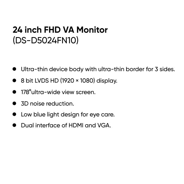 24 inch FHD VA Monitor | DS-D5024FN10