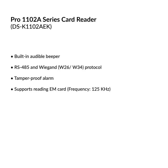 Card Reader With Keypad | DS-K1102AEK