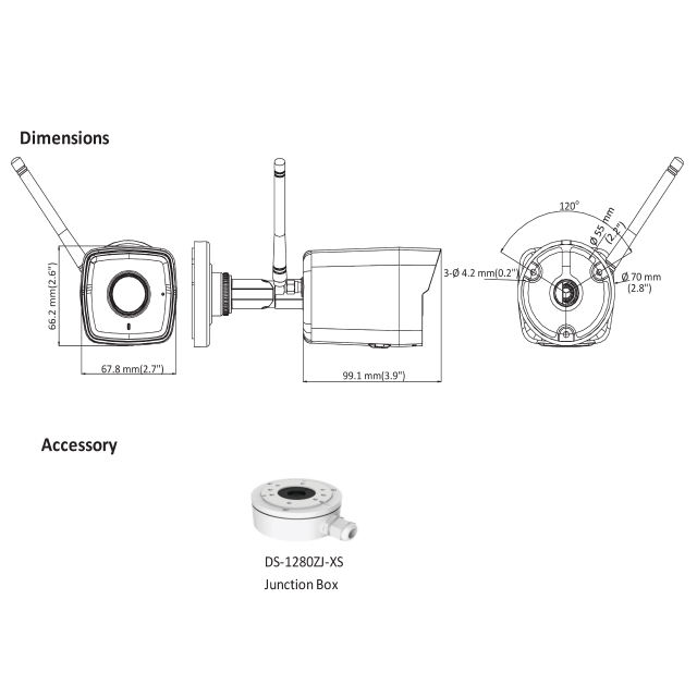 2MP Outdoor Fixed Bullet Network Camera with Build-in Mic | DS-2CV1021G0-IDW1