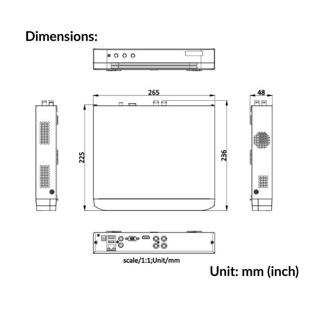 4-ch 1080P 1U H.265 AcuSense DVR | iDS-7204HQHI-M1/E