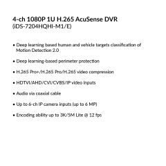 4-ch 1080P 1U H.265 AcuSense DVR | iDS-7204HQHI-M1/E