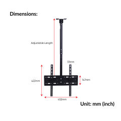 Adjustable Ceiling Pole for Monitor (26 - 55")