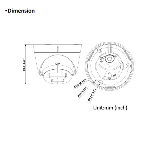 4MP Smart Hybrid Light Fixed Turret Network Camera | DS-2CD1343G2-LIU