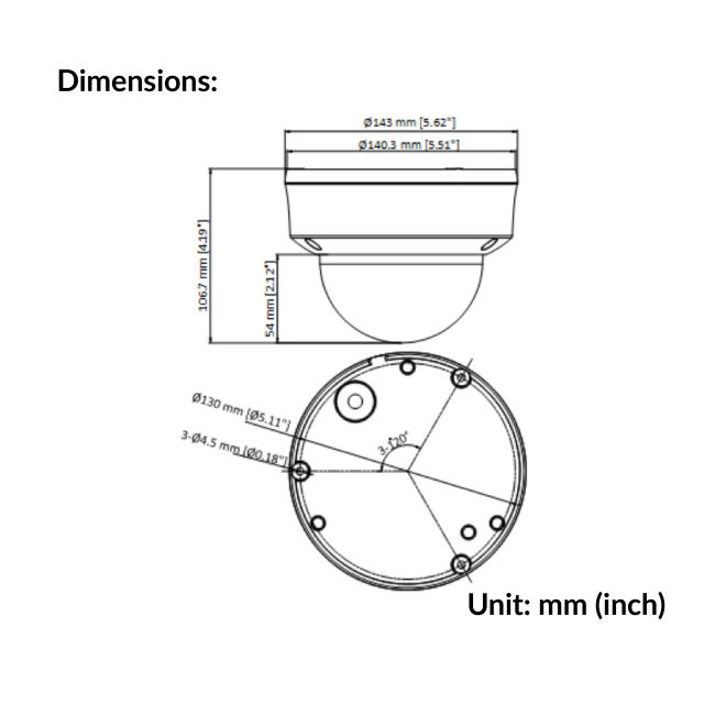 2MP Vandal Manual Varifocal Dome Camera | DS-2CE5AD0T-VPIT3F(C)