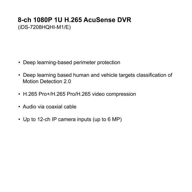 8-ch 1080P 1U H.265 AcuSense DVR | iDS-7208HQHI-M1/E