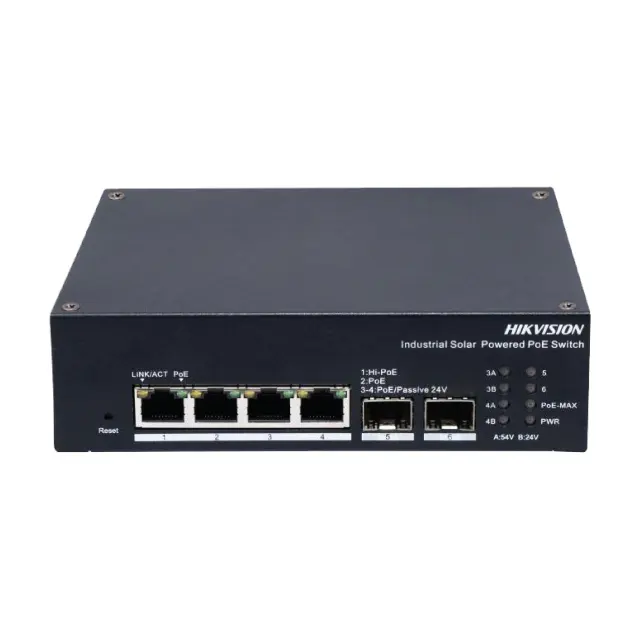 4  Port Gigabit Smart Managed Industrial Solar PoE Switch  | DS-3T1506HP-EI-UPS