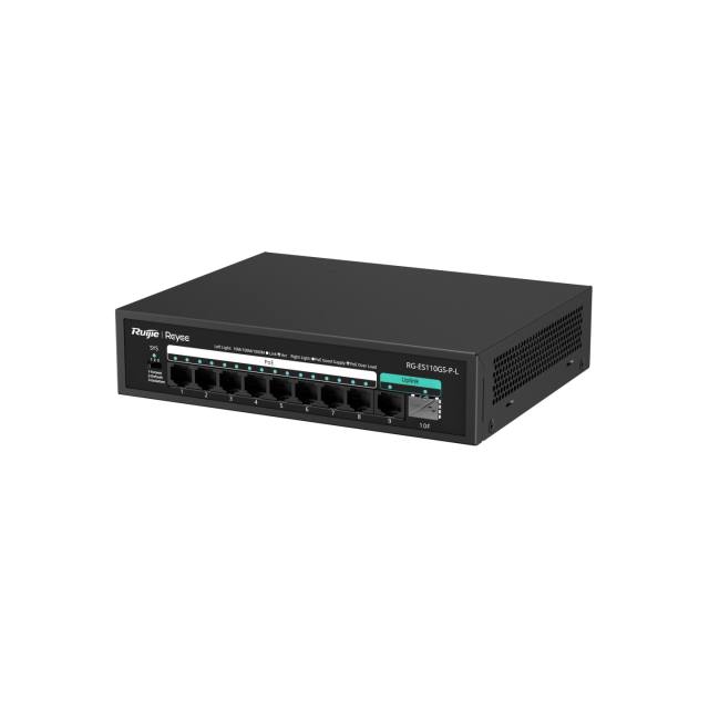 10-Port 10/100/1000 Mbps Unmanaged PoE Switch | RG-ES110GS-P-L