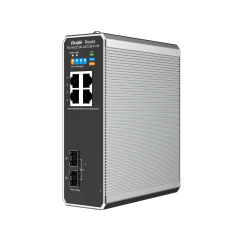 6-Port Cloud Managed Industrial Switch, with 1 x PoE++ Port, 3 x PoE+ Ports, and 2 x SFP Uplink Ports | RG-NIS2100-4GT2SFP-HP