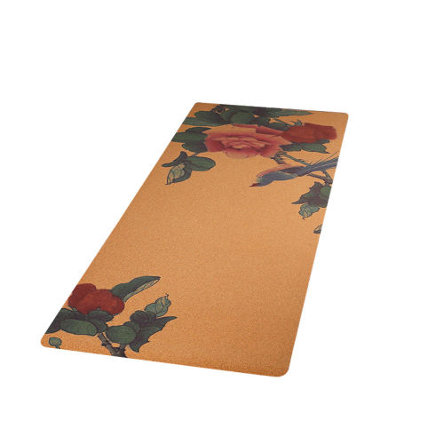 customized pattern cork natural rubber yoga mat