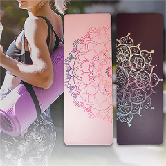 Customized PU sustainable natural rubber yoga mat with UV printing