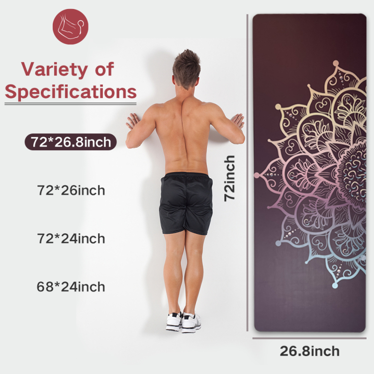 Customized PU sustainable natural rubber yoga mat with UV printing