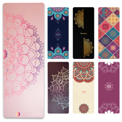 Customized PU natural rubber yoga mat with UV printing
