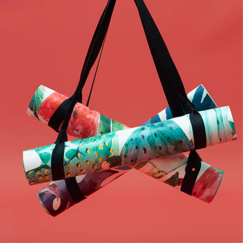 Customized pattern PU natural rubber yoga mat with UV printing