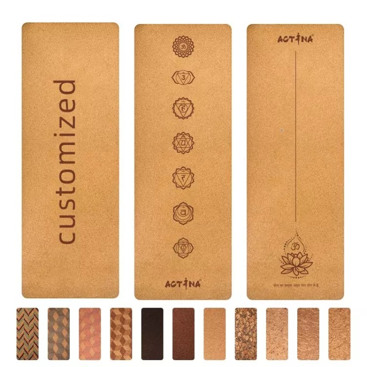 Cork natural rubber yoga mat