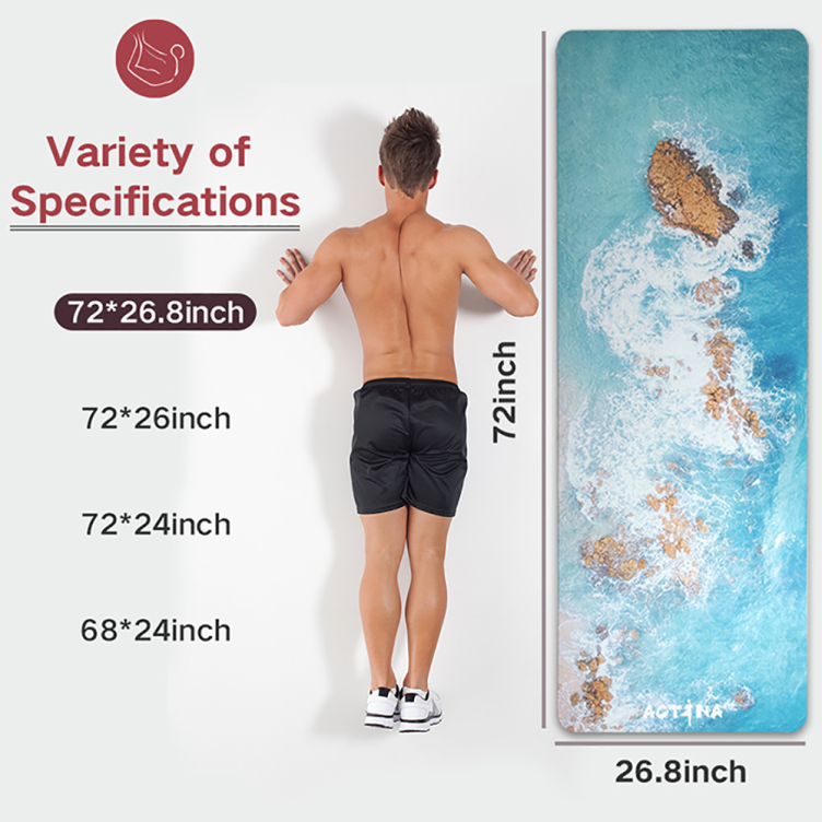 Customized pattern PU natural rubber yoga mat with UV printing