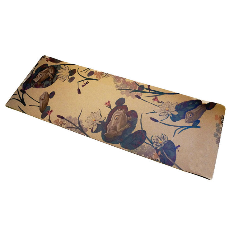 customized pattern cork natural rubber yoga mat