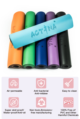 Customized PU sustainable natural rubber yoga mat