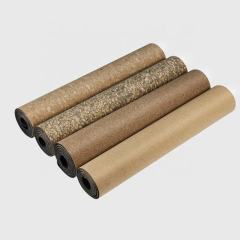 Customized Eco-friendly cork natural rubber yoga mat with heat transfer printing