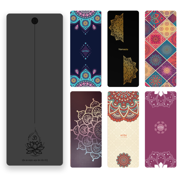 Customized PU sustainable natural rubber yoga mat with laser engraving