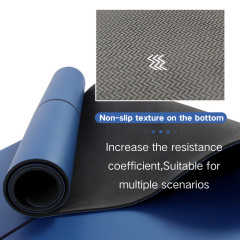 Hot selling blue PU sustainable natural rubber yoga mat with laser engraving