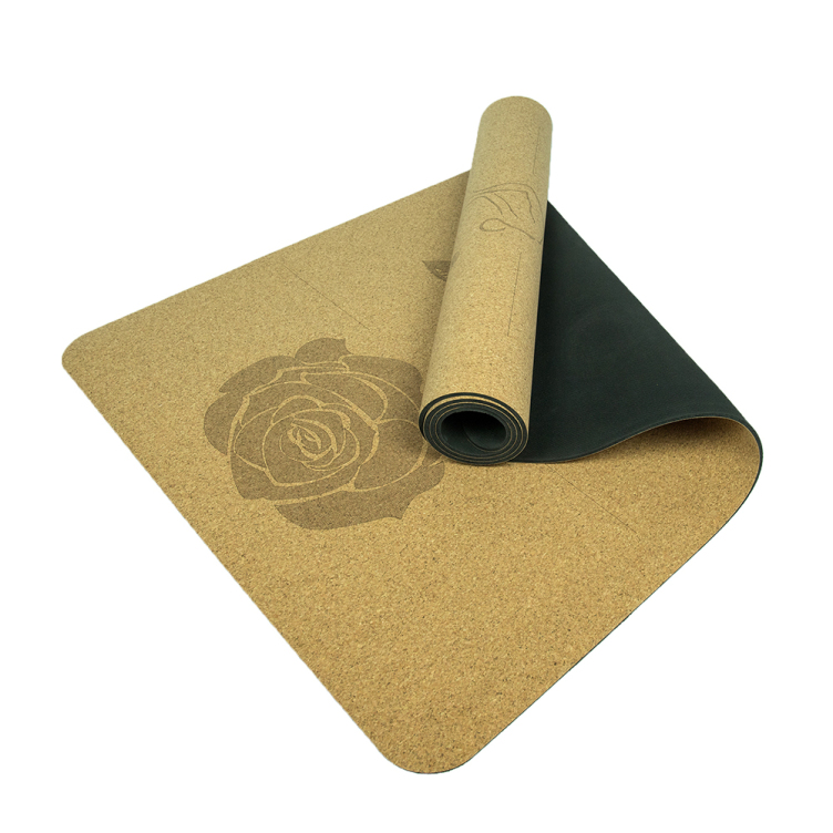 Customized Eco-friendly cork natural rubber yoga mat