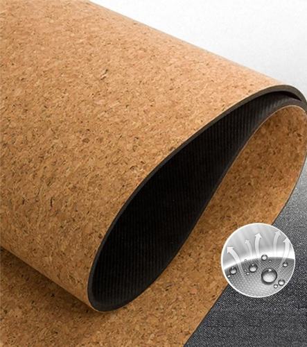 Customized Eco-friendly cork natural rubber yoga mat with heat transfer printing