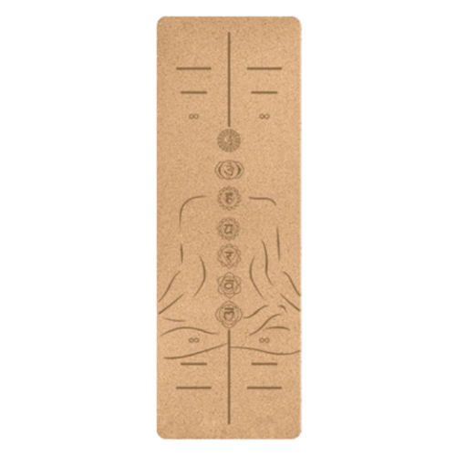 Customized Eco-friendly cork natural rubber yoga mat with heat trasfer printing