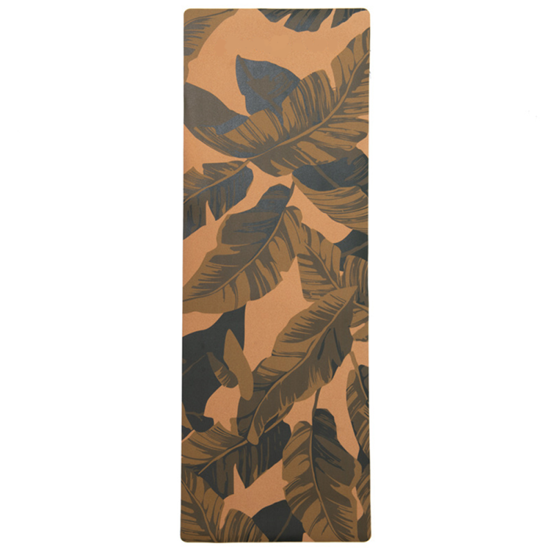 Customized Eco-friendly cork natural rubber yoga mat with UV printing