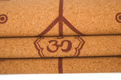 Customized eco-friendly cork natural rubber yoga mat with heat trasfer printing