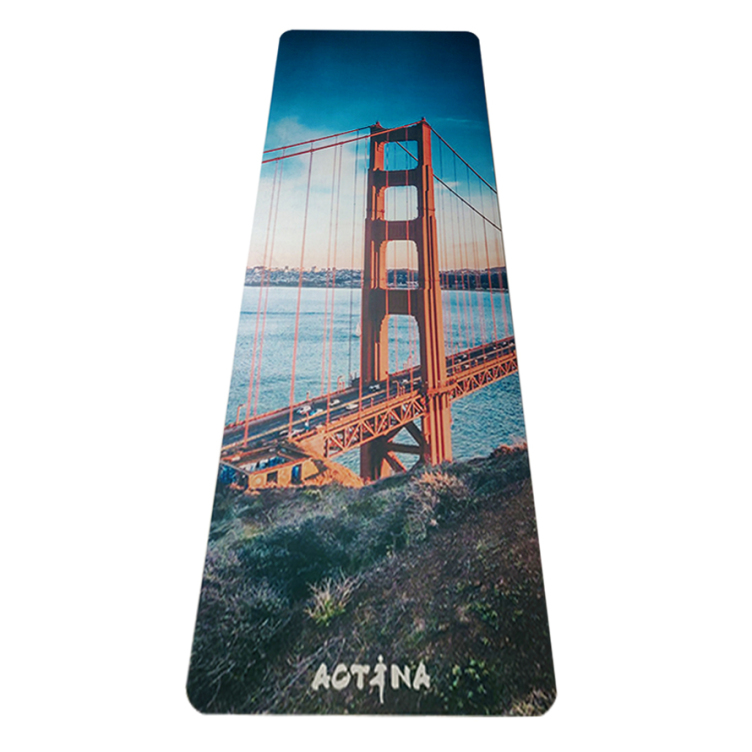 Customized PU sustainable natural rubber yoga mat with UV printing