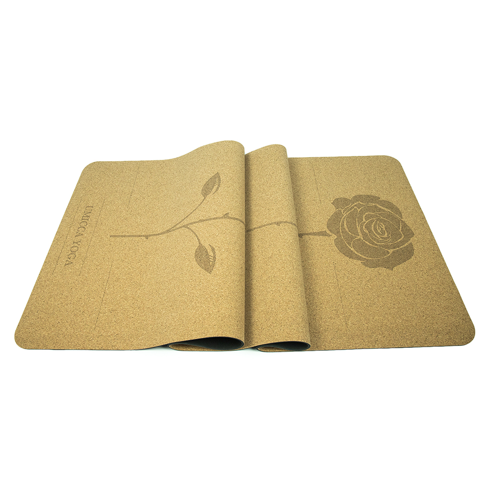Customized Eco-friendly cork natural rubber yoga mat