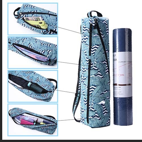 UMICCA Full-Zip Yoga Mat Carry Bag with Pockets and Adjustable Strap