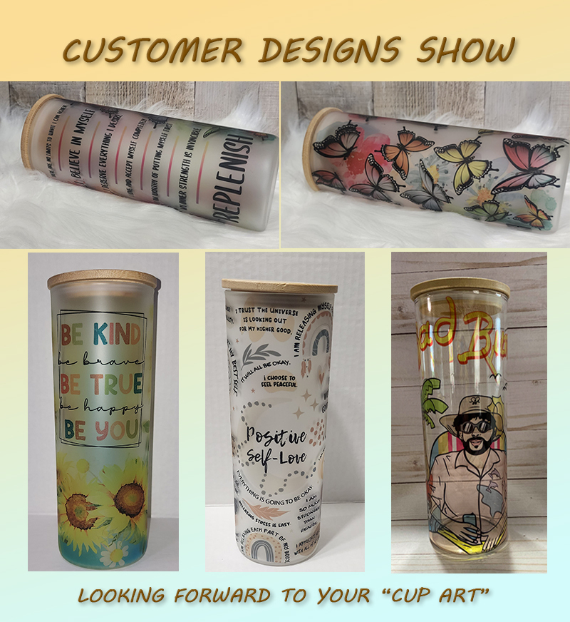 USA Warehouse 25oz Frosted Clear Beer Can Glass Sublimation Water Bottle Glass Jar with Bamboo Lid and Straws