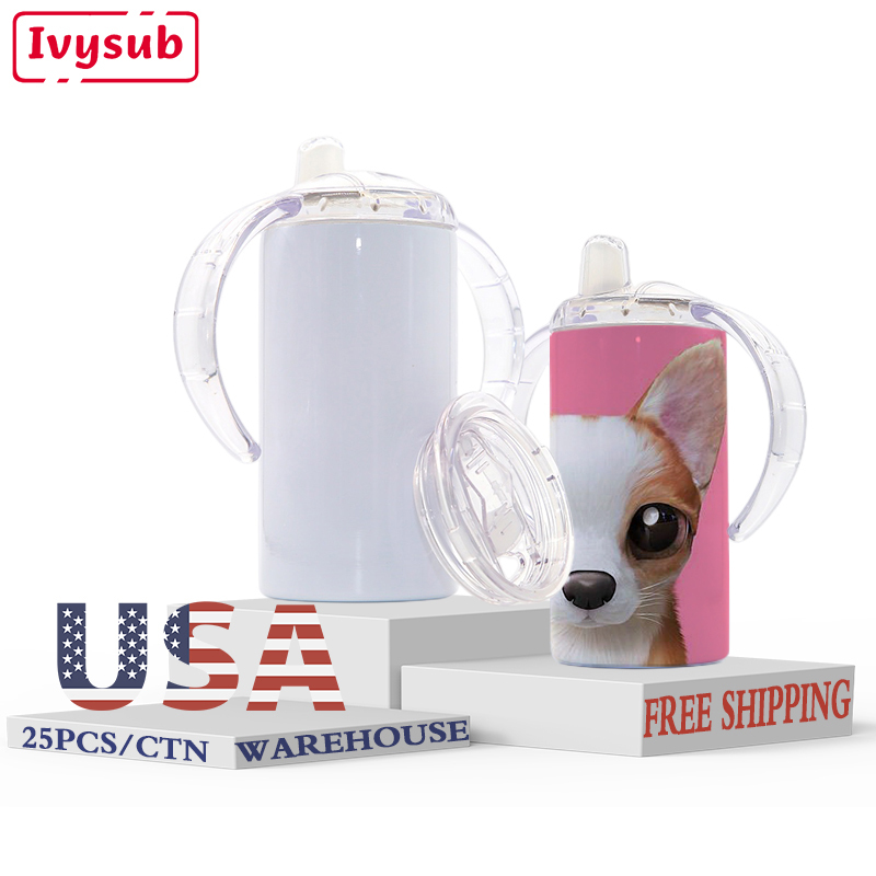 12oz Kids Double Wall Stainless Steel Pacifier Sippy Cup Insulated Sublimation Blank Kids Sippy Cup