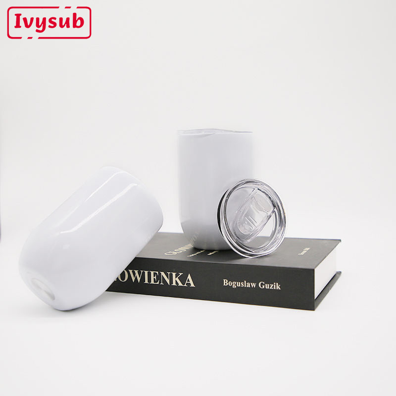 12oz double wall stainless steel egg shape mug Christmas Gifts Insulated Sublimation Blanks Wine Tumbler