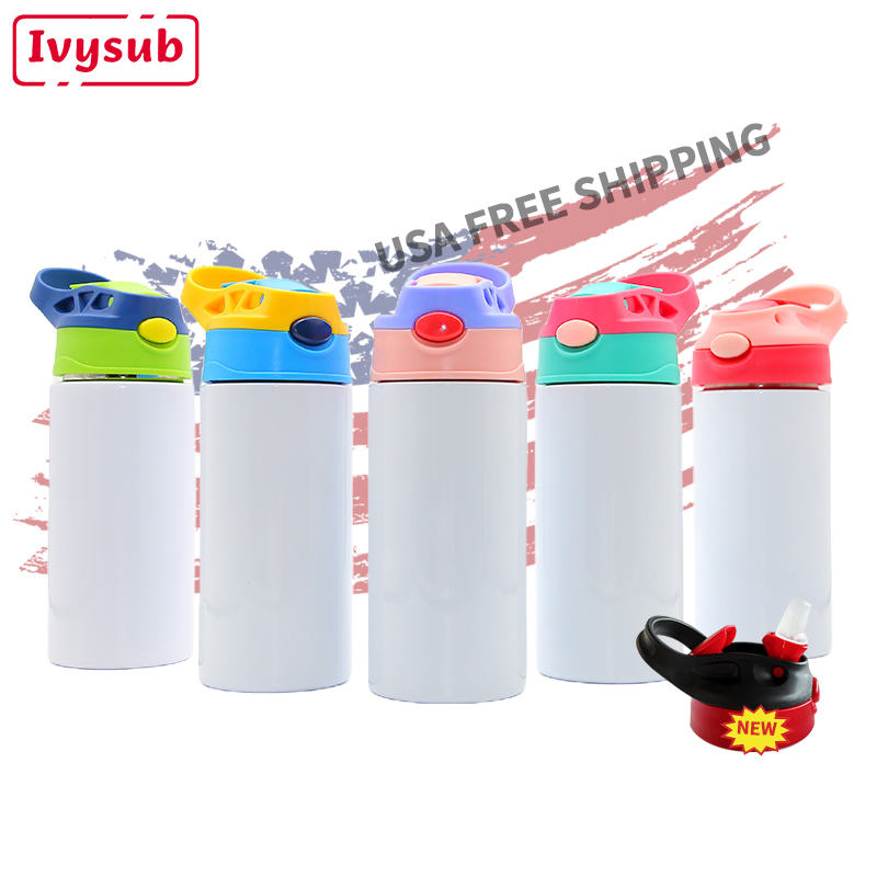 Colors Mixed 12OZ Kids Water Bottle BPA Free Insulated Stainless Steel Cute Sublimation Blank Tumbler for Kids