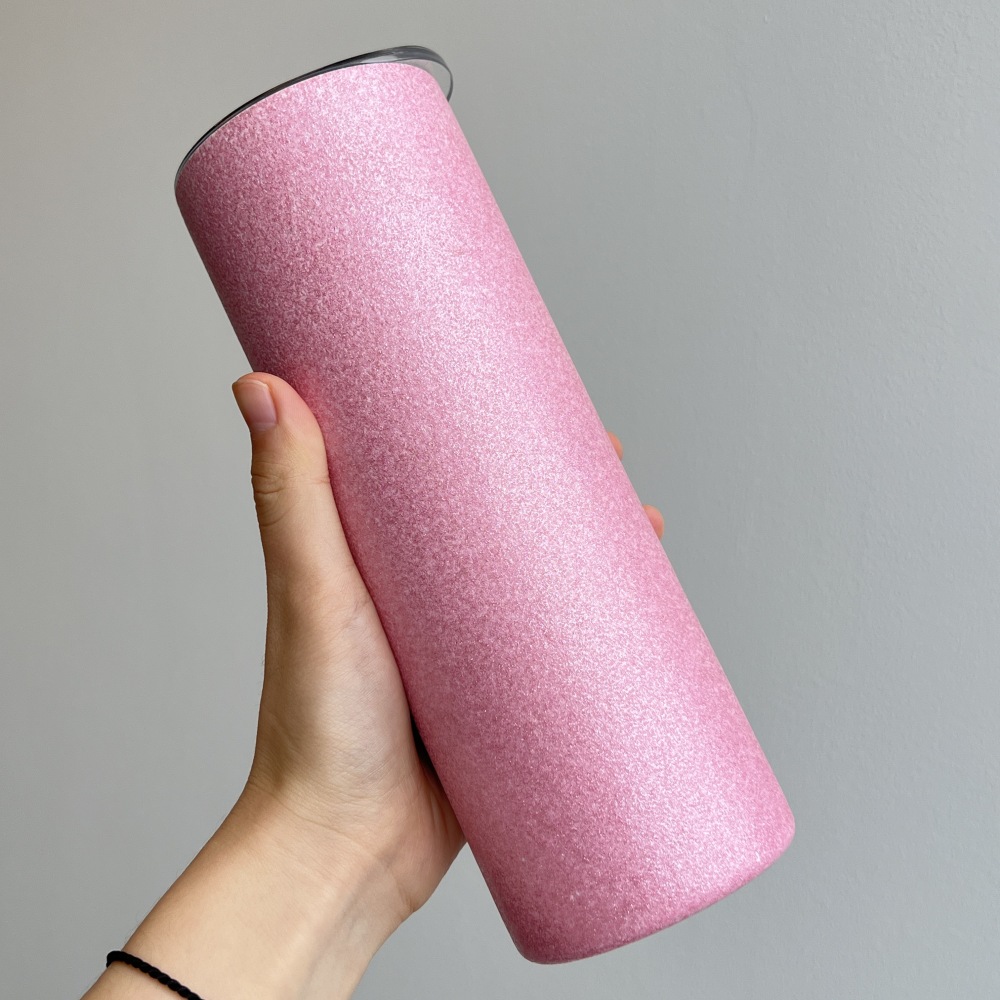 20oz textured rough glitter stainless steel shimmer sublimation blank straight tumbler with straw